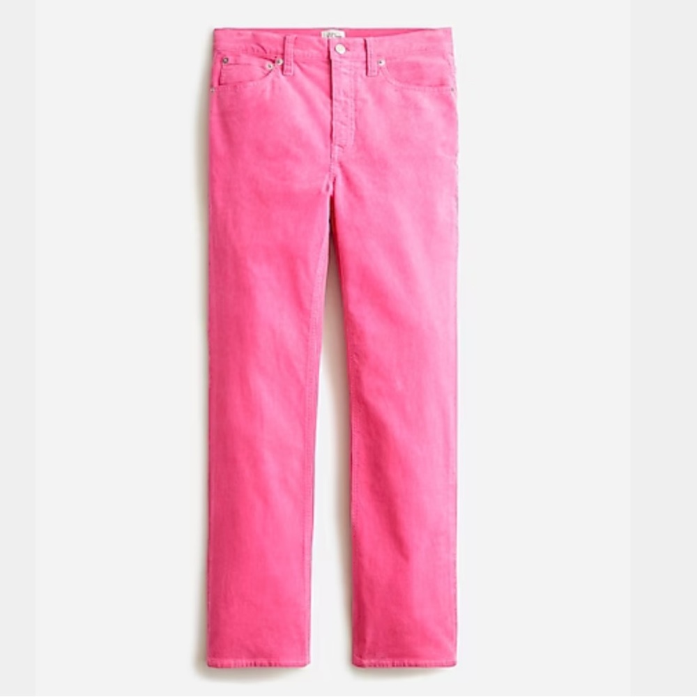 J. Crew High-Rise Slim Demi-Boot Pants in Corduroy Size 31 Vivid Pink